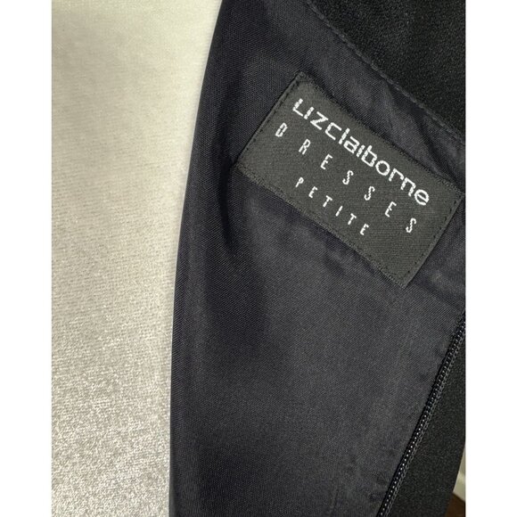 Liz Claiborne Womens Petite Dress Size 6P Black Sleeveless Satin Top Midi Length - Picture 7 of 9